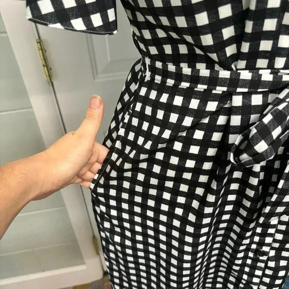 Banana Republic check button front shirt dress a-line sz 8 - Picture 7 of 7
